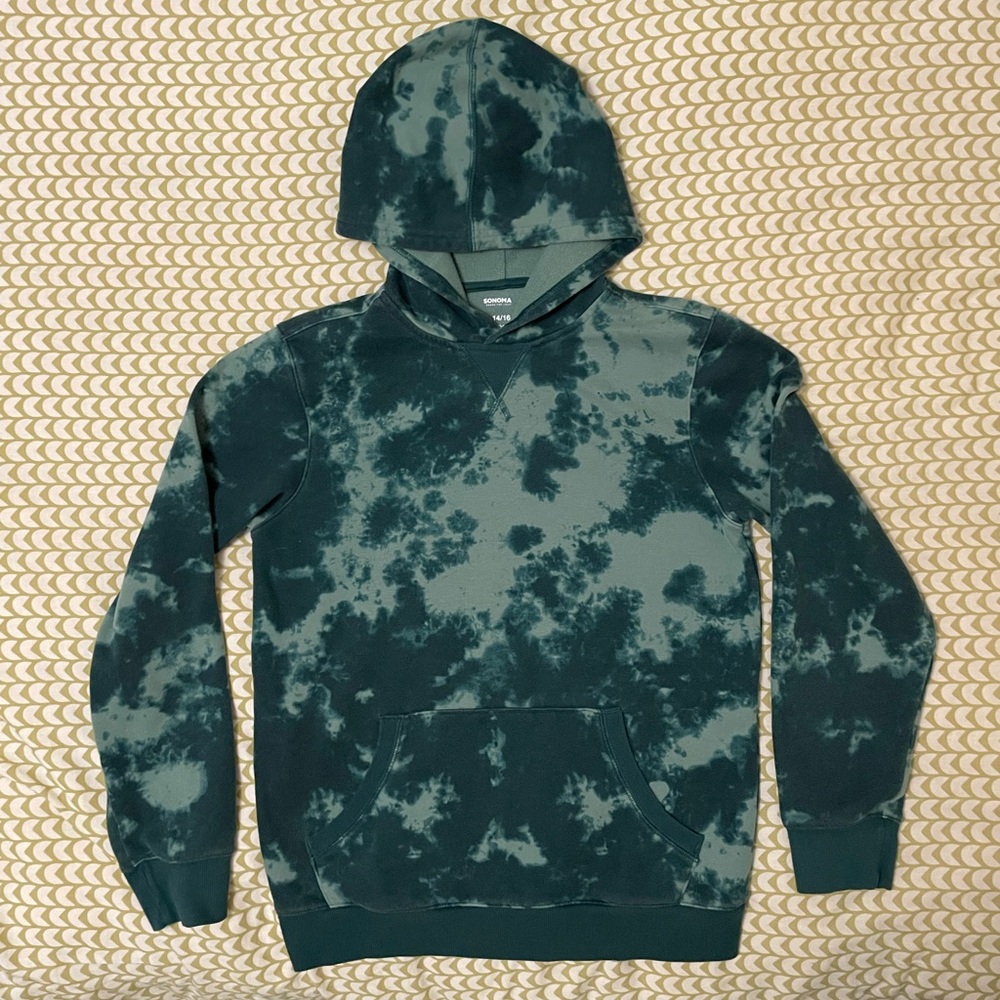 GUC Sonoma green tie-dye hoodie kids L 14-16